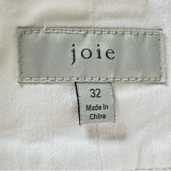 Joie Ultra High Waist Straight Leg Cropped Denim Jeans Button Fly White Size 32 - Picture 8 of 14